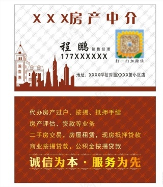 房屋中介名片图片cdr矢量模版下载